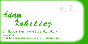 adam kobilicz business card